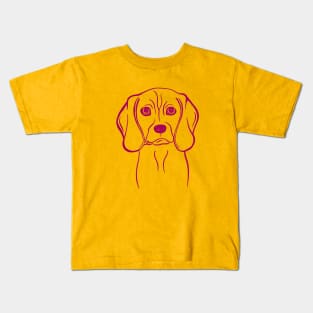 Beagle (Marigold and Burgundy) Kids T-Shirt